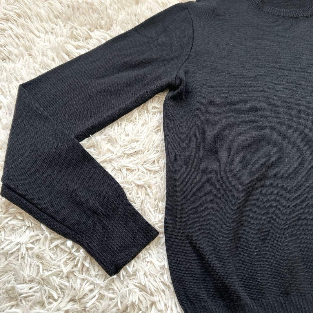 ami Paris アミパリス　ハートロゴ刺繍ウールニット　ブラック M