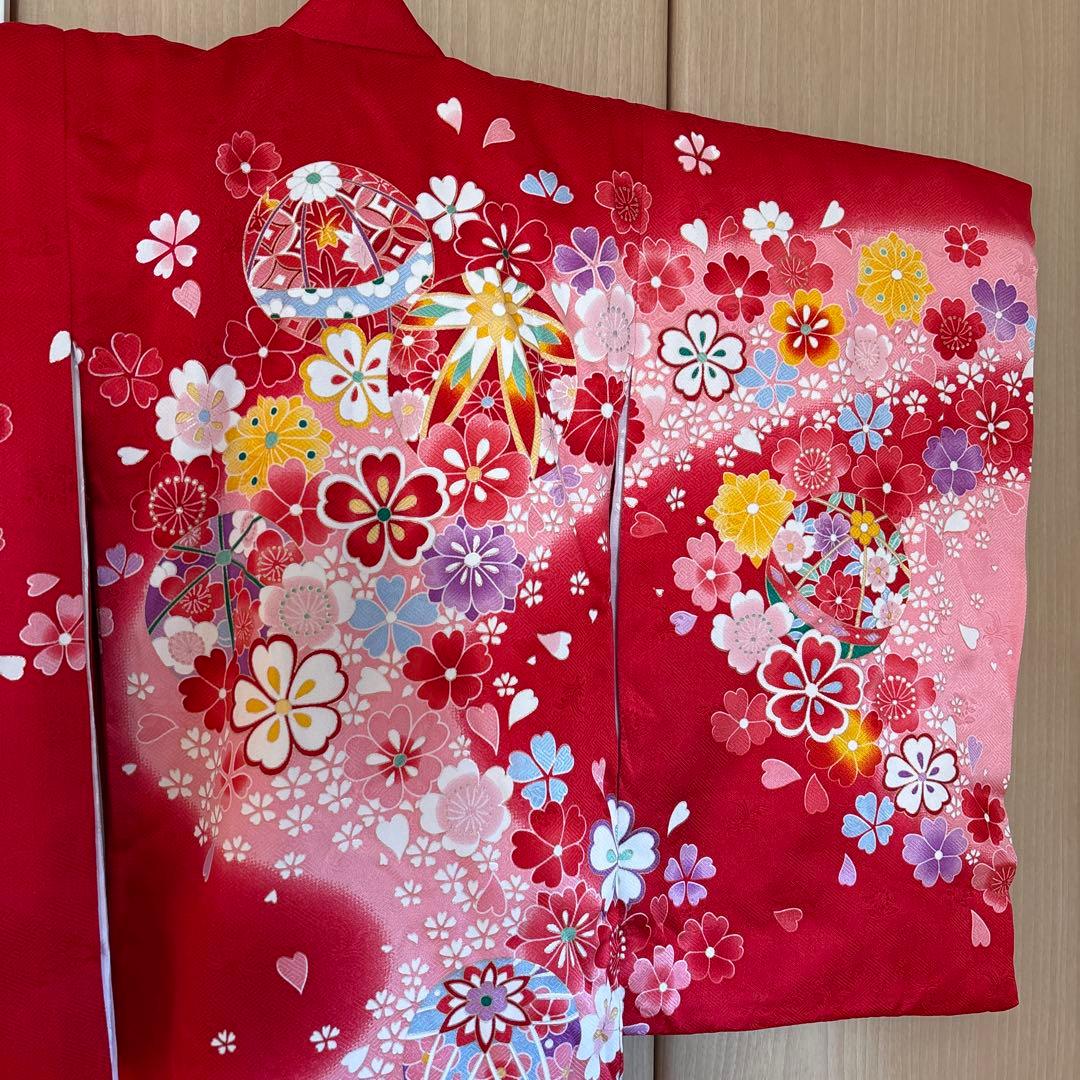 正絹　女の子お祝い着物　産着長襦袢付き　宮参り着物女児　七五三