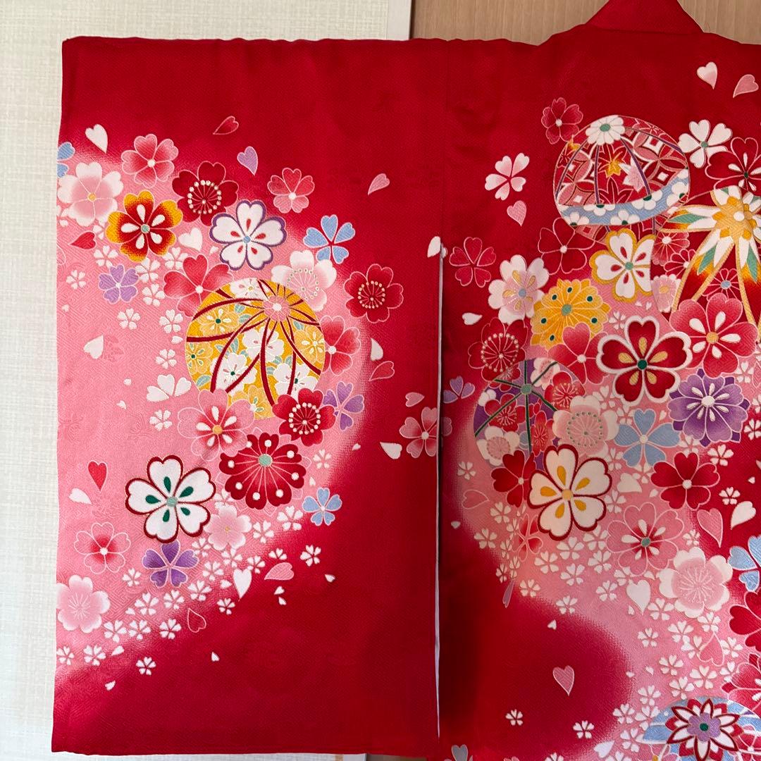 正絹　女の子お祝い着物　産着長襦袢付き　宮参り着物女児　七五三