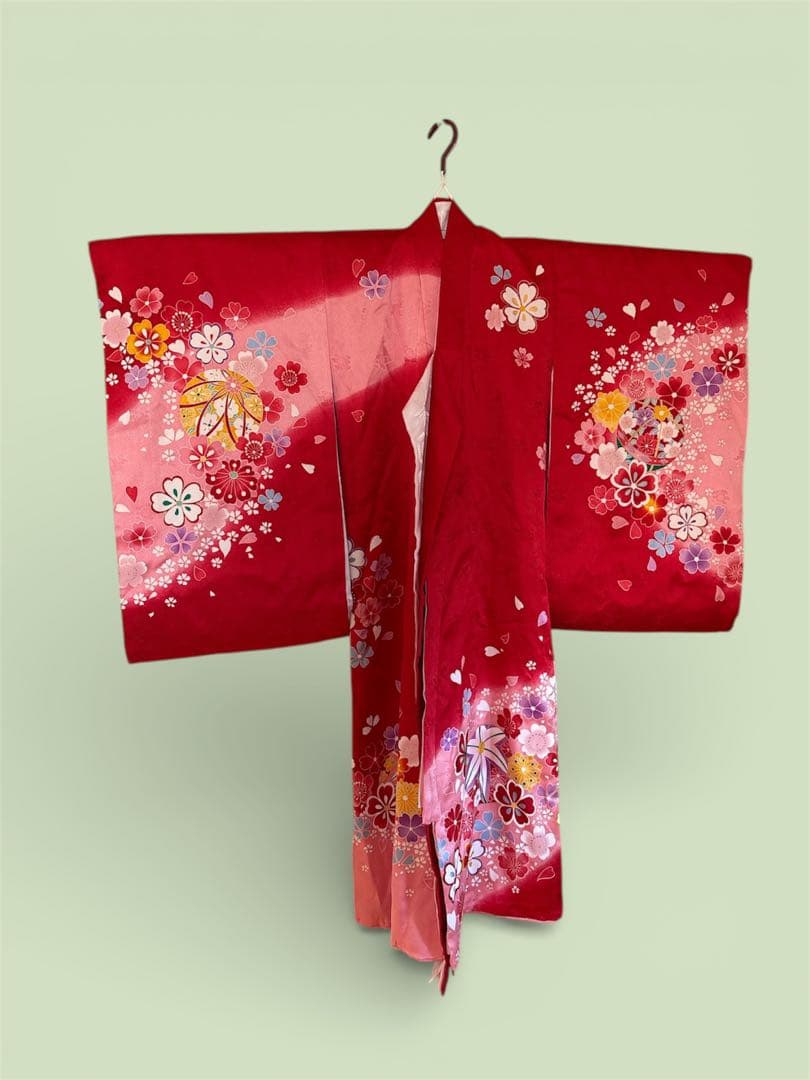 正絹　女の子お祝い着物　産着長襦袢付き　宮参り着物女児　七五三