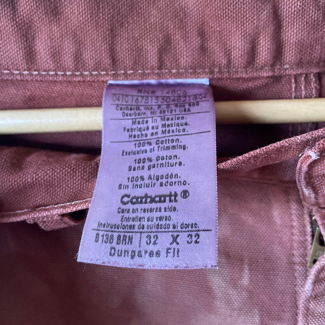 【鬼フェード】　carhartt カーハート ダブルニーパンツ 茶色　W32