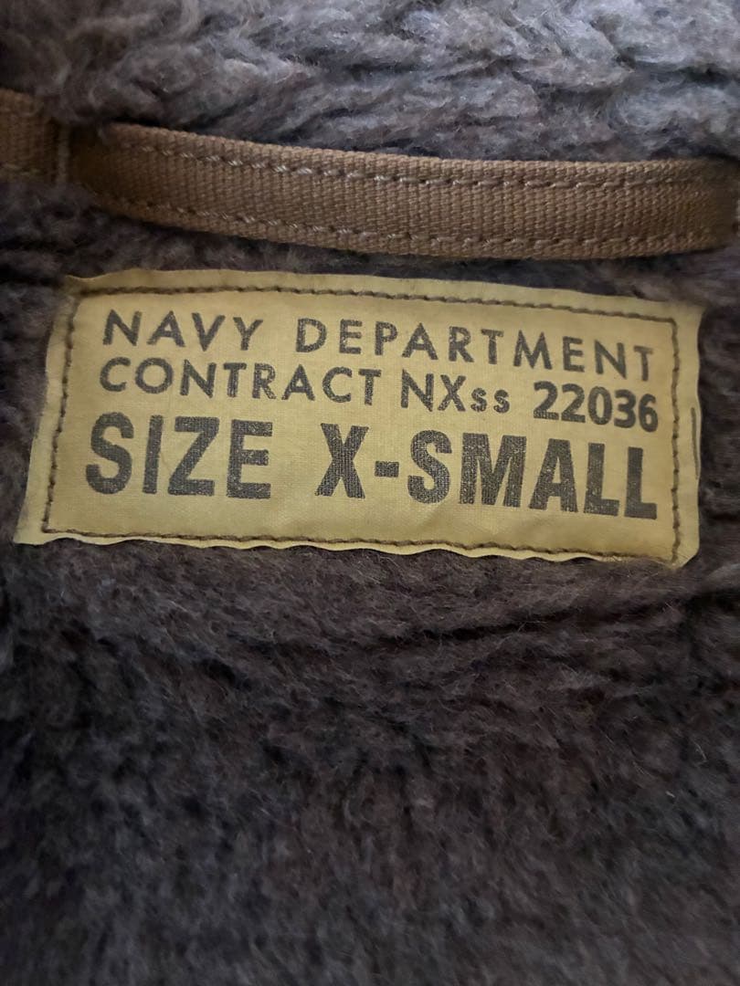 USN ブラウン ミリタリージャケット X-Small