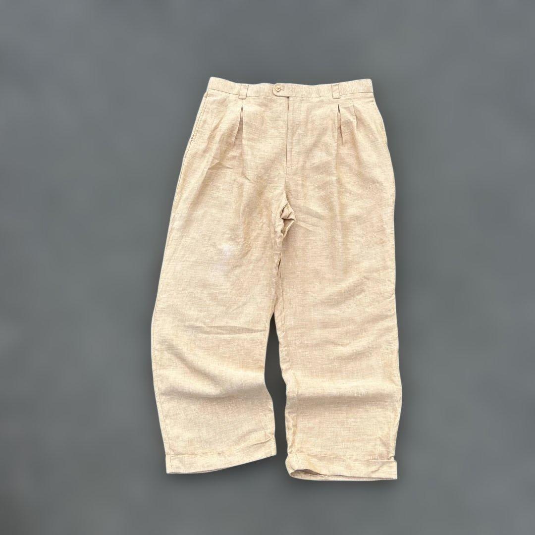 デカ履き 40×32 90s IO ツータックリネンスラックス