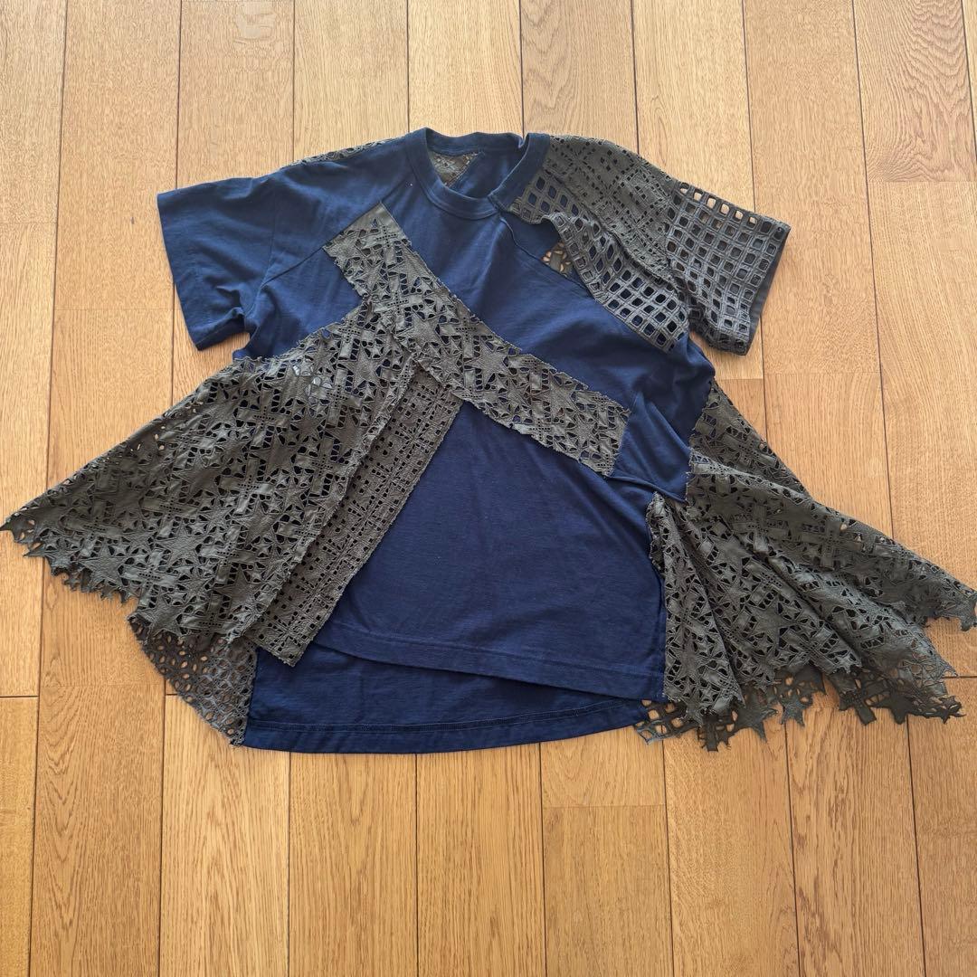 美品　Sacai サカイ Tシャツ 星 カーキ ネイビー
