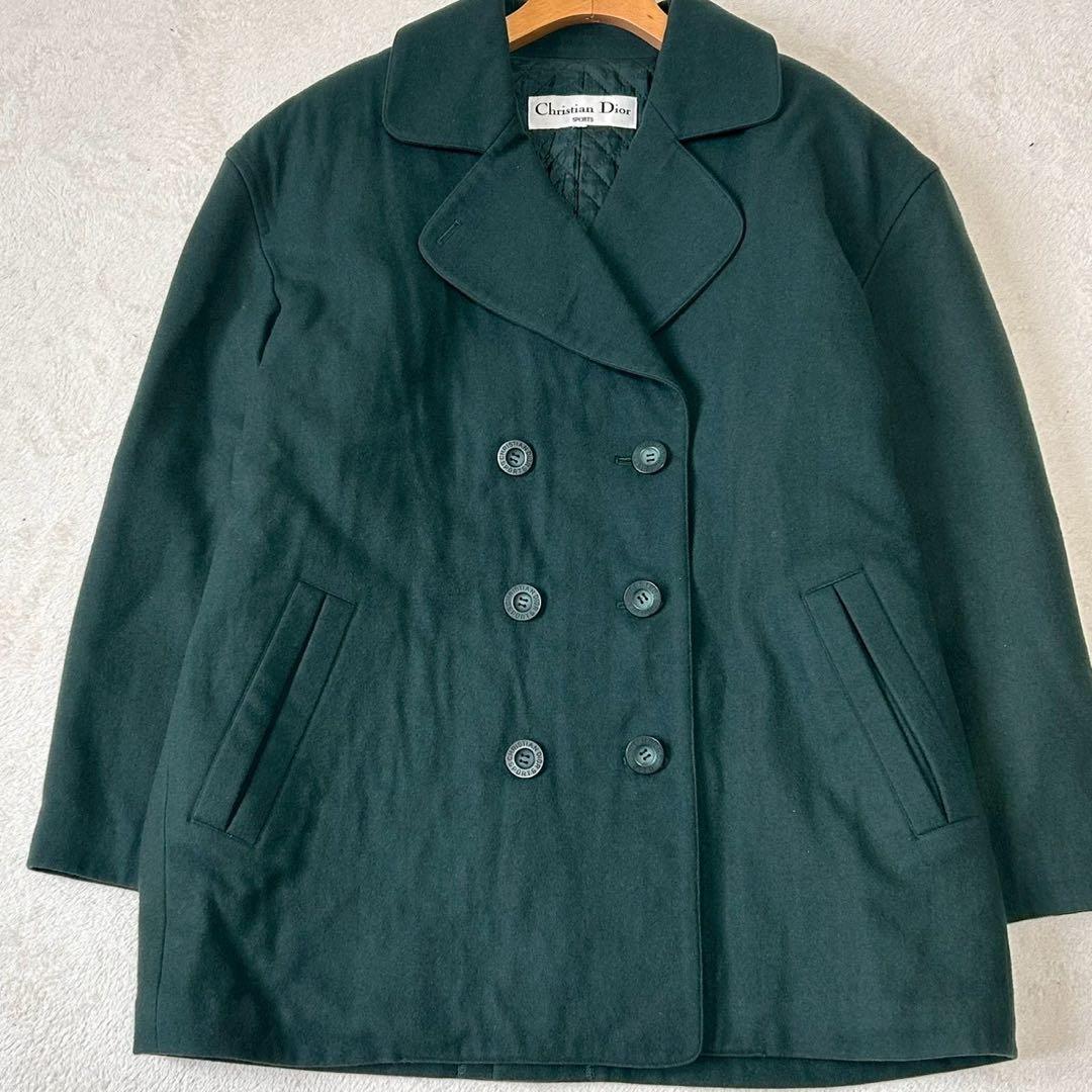 クリスチャンディオール ダブルテーラードジャケット グリーン M