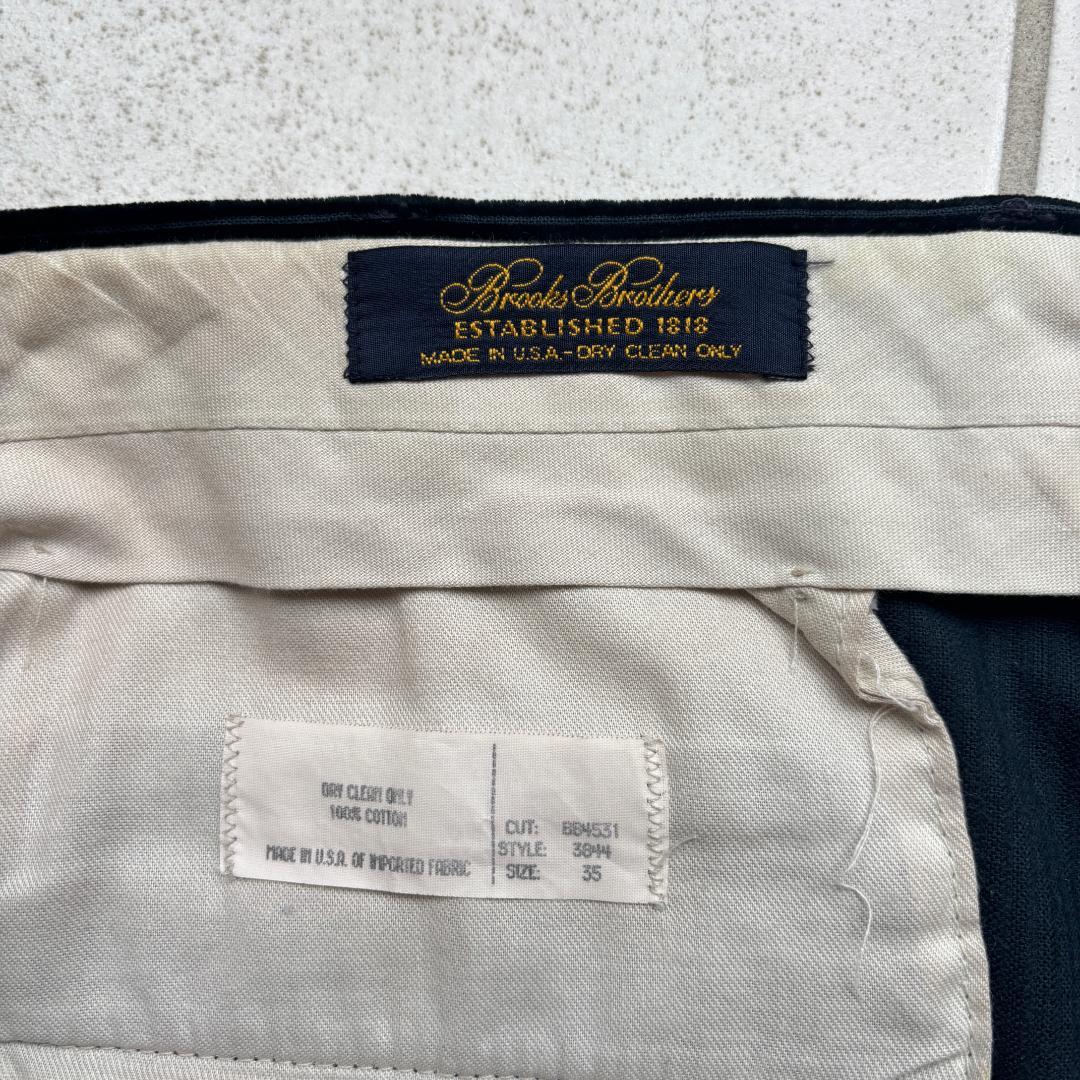 80s【USA製】Brooks Brothers ブラックコーデュロイパンツ35