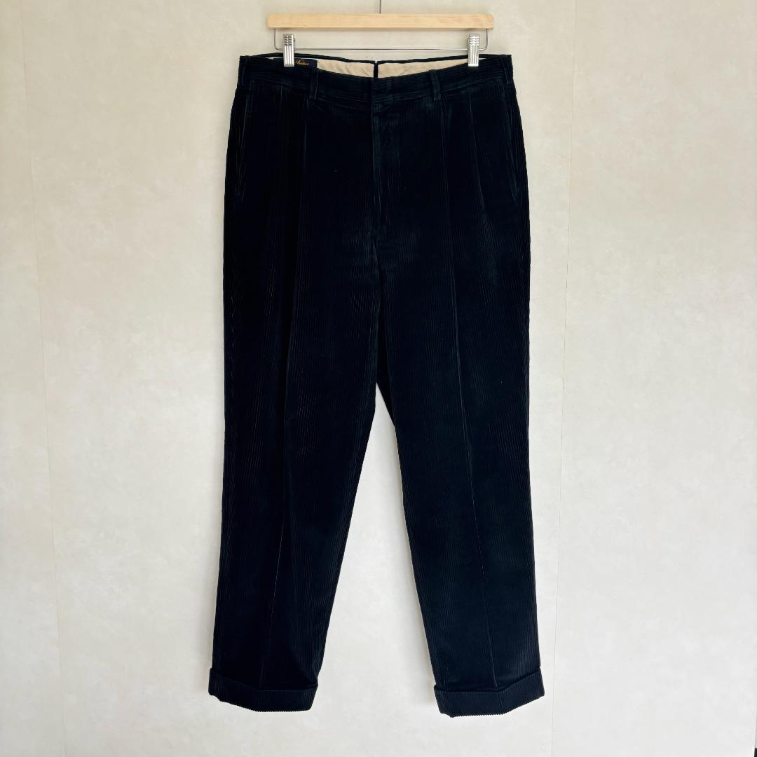 80s【USA製】Brooks Brothers ブラックコーデュロイパンツ35