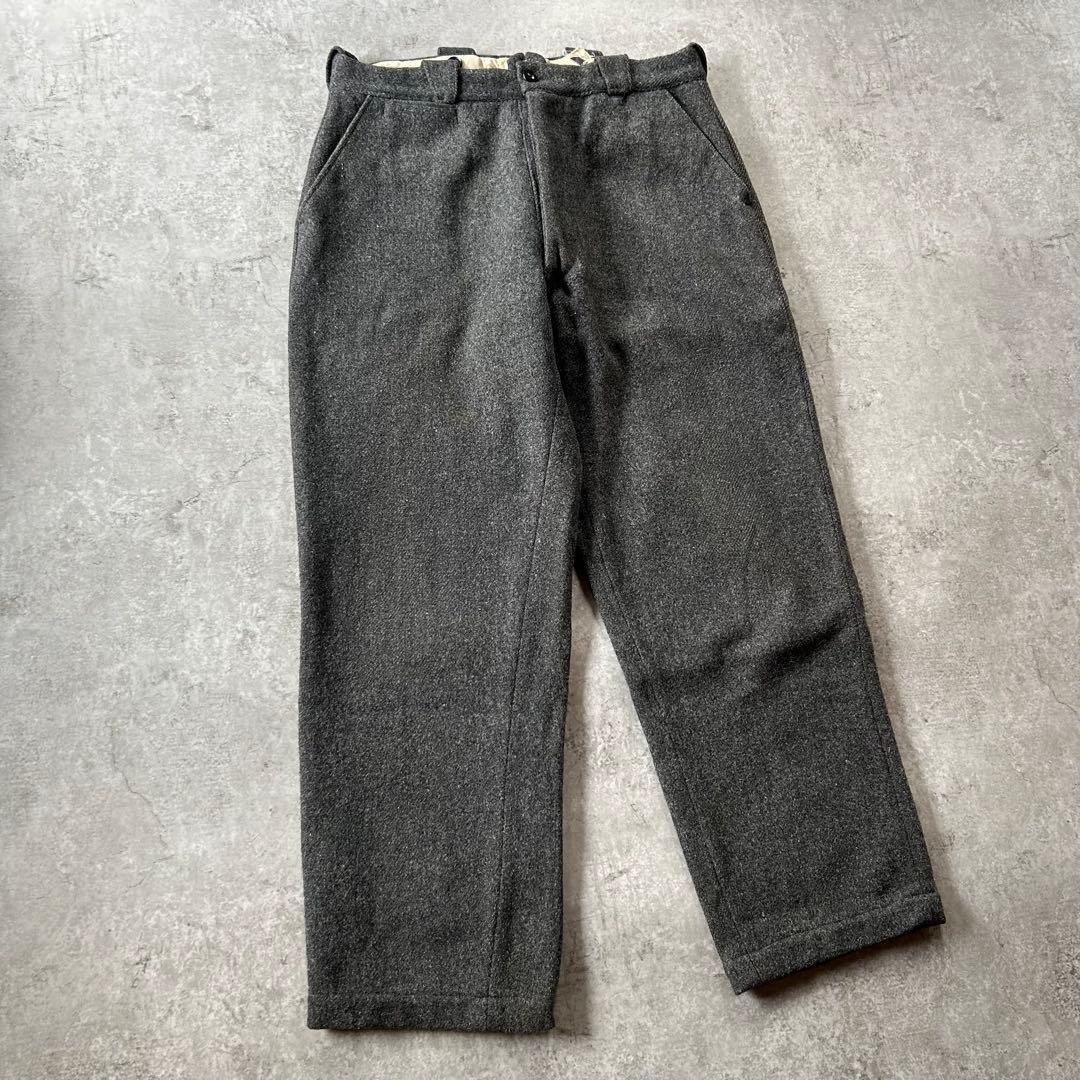 30s エルエルビーン ヴィンテージウールスラックス チャコールグレー 36w