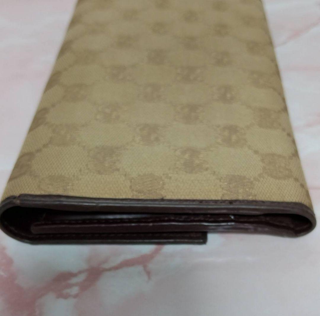 GUCCI グッチ 長財布 GGキャンバス ロングウォレット ベージュ系
