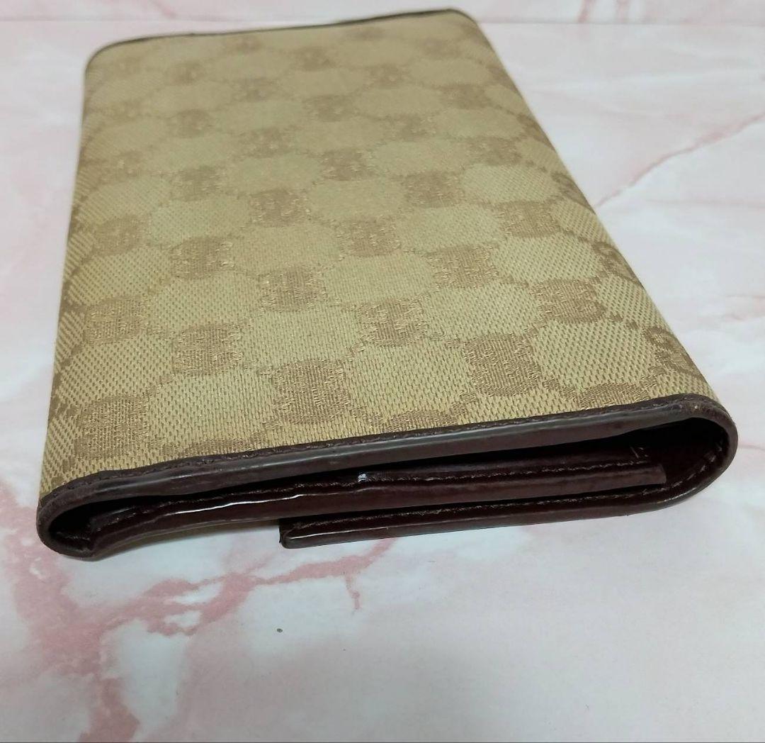 GUCCI グッチ 長財布 GGキャンバス ロングウォレット ベージュ系