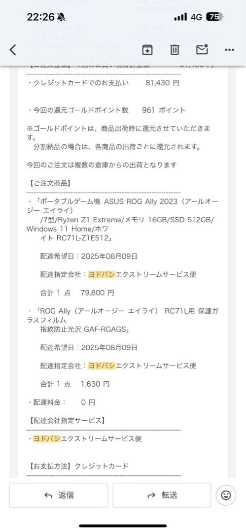 ROG Ally ホワイト ケース・プロテクター付き