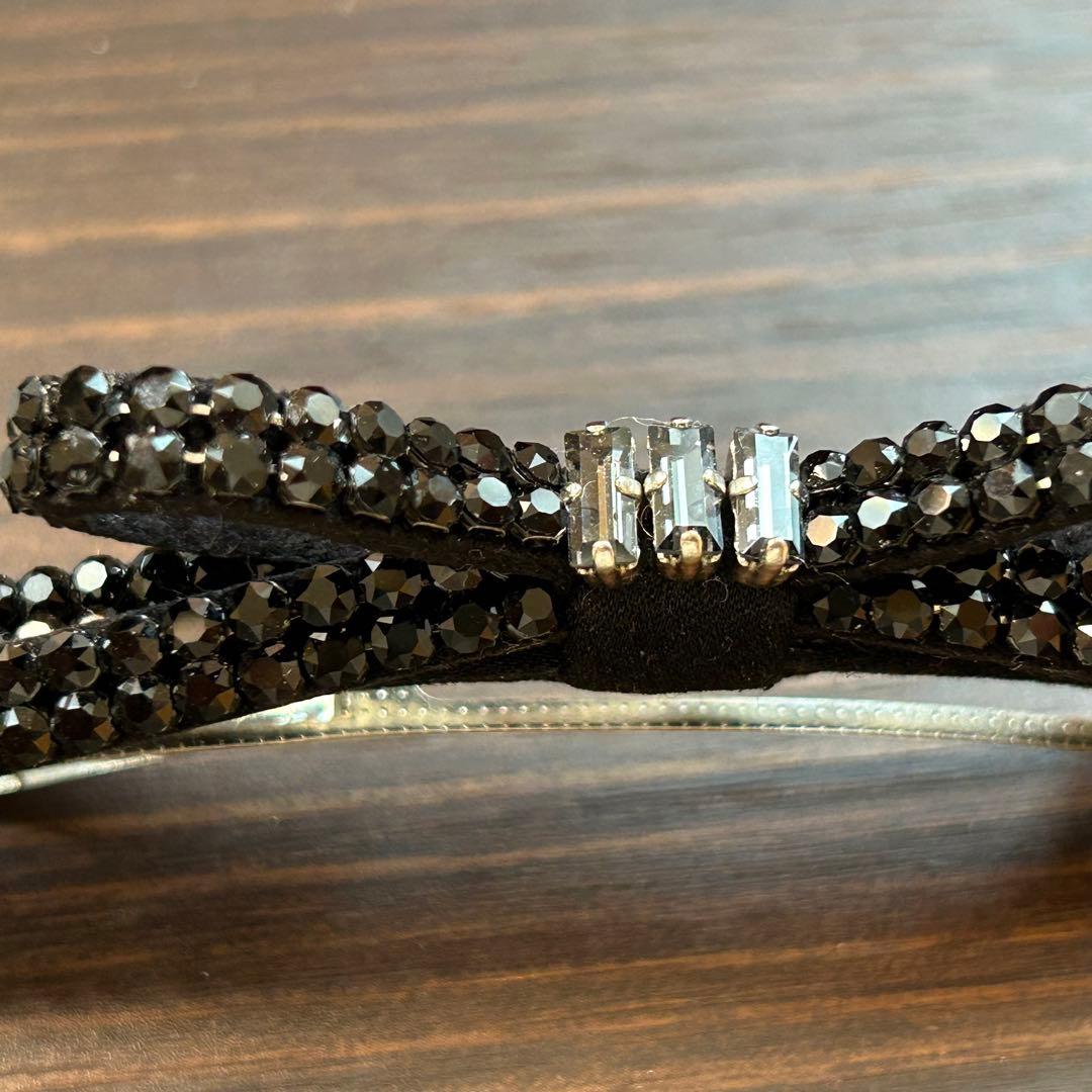 コンプレックスビズ☆ クリスタルメッシュバゲット スリムバレッタ(ブラック)