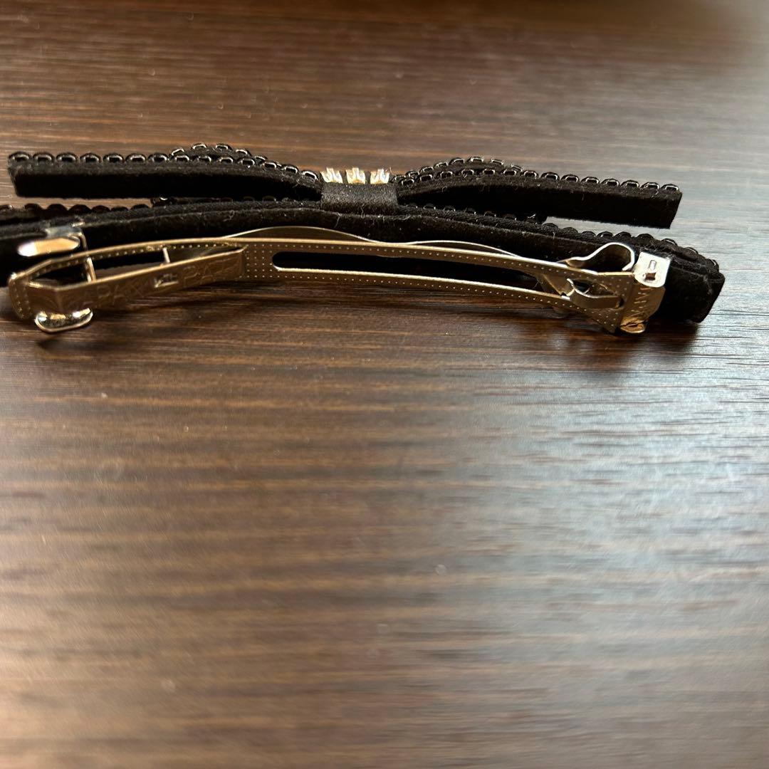 コンプレックスビズ☆ クリスタルメッシュバゲット スリムバレッタ(ブラック)