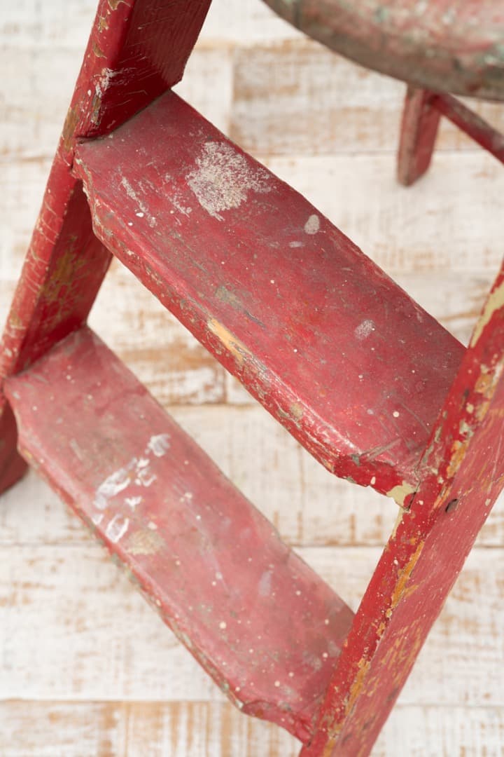 イス スツール ラダー 木製 ペイント アンティーク 椅子 店舗 什器