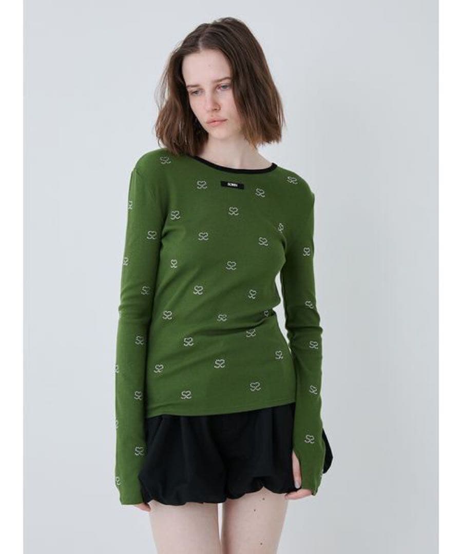 SモチーフジュエリーロングTシャツ