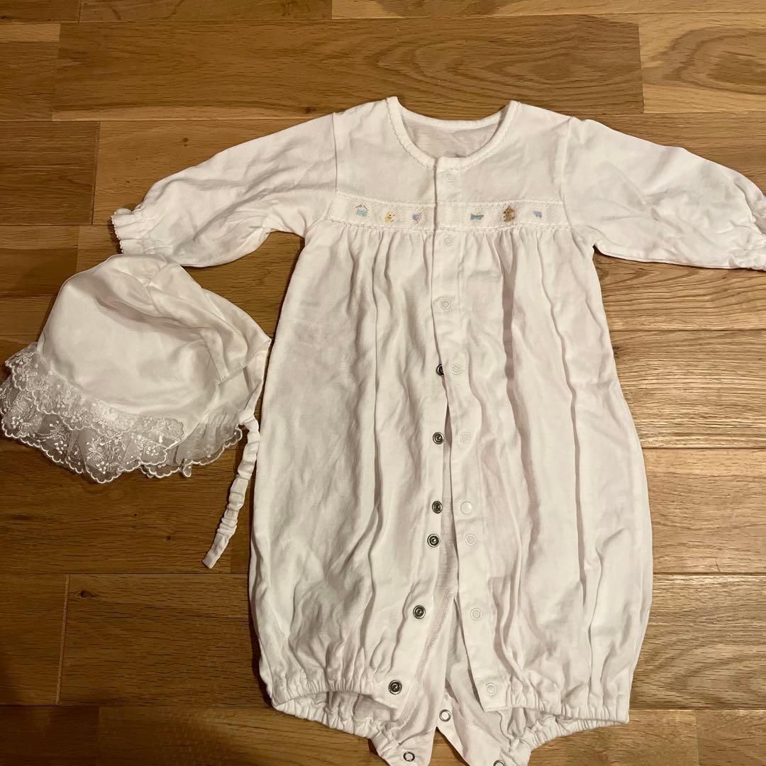 hari 　　ファミリア　ベビードレス＆帽子＆カバーオール