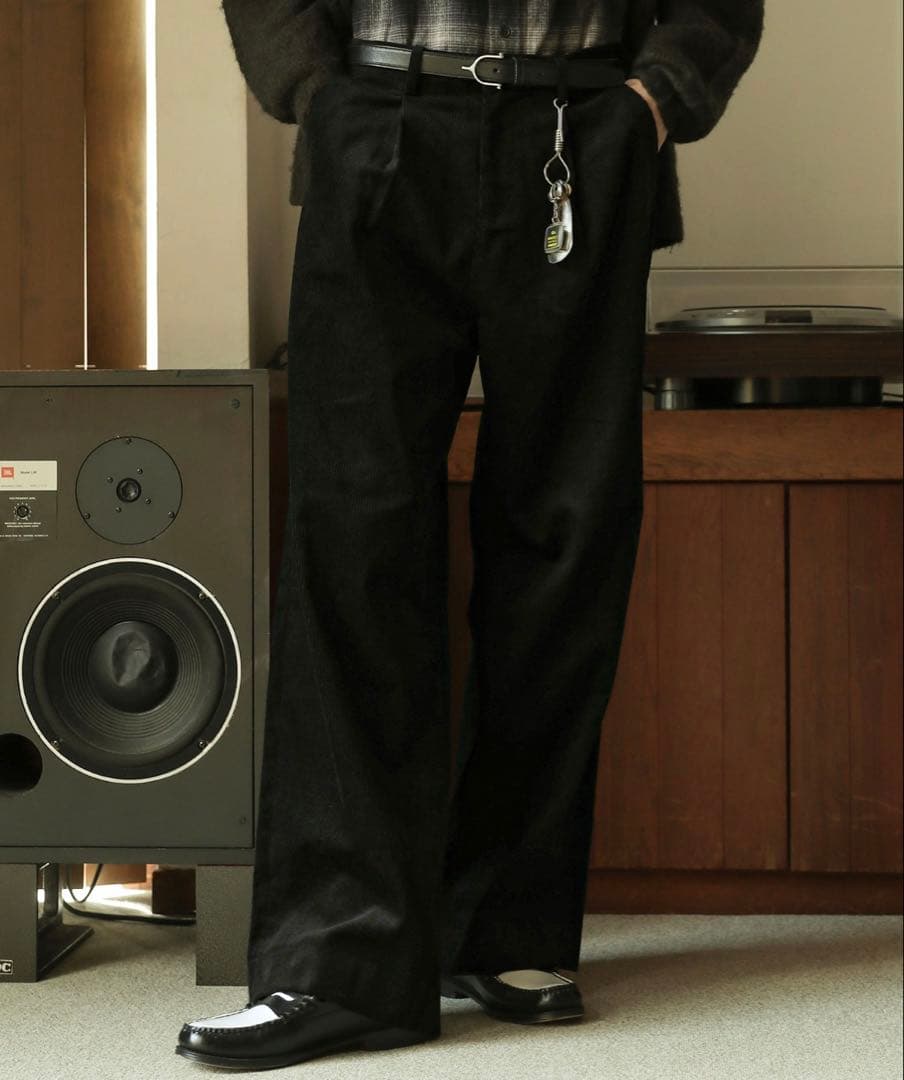 Bleme クラシック ヘビーコーデュロイ ワイドスラックス パンツ