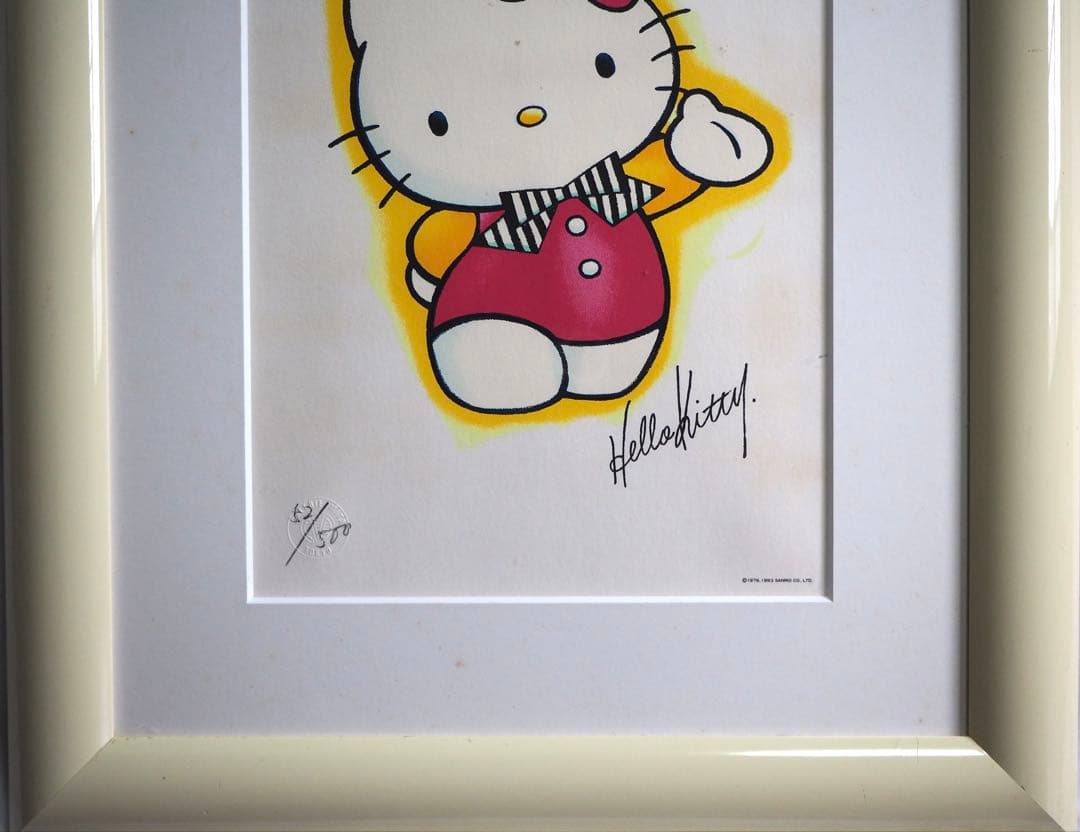 真作■ハローキティ シルクスクリーン 版画■絵画 サンリオ ディズニー マイメロ