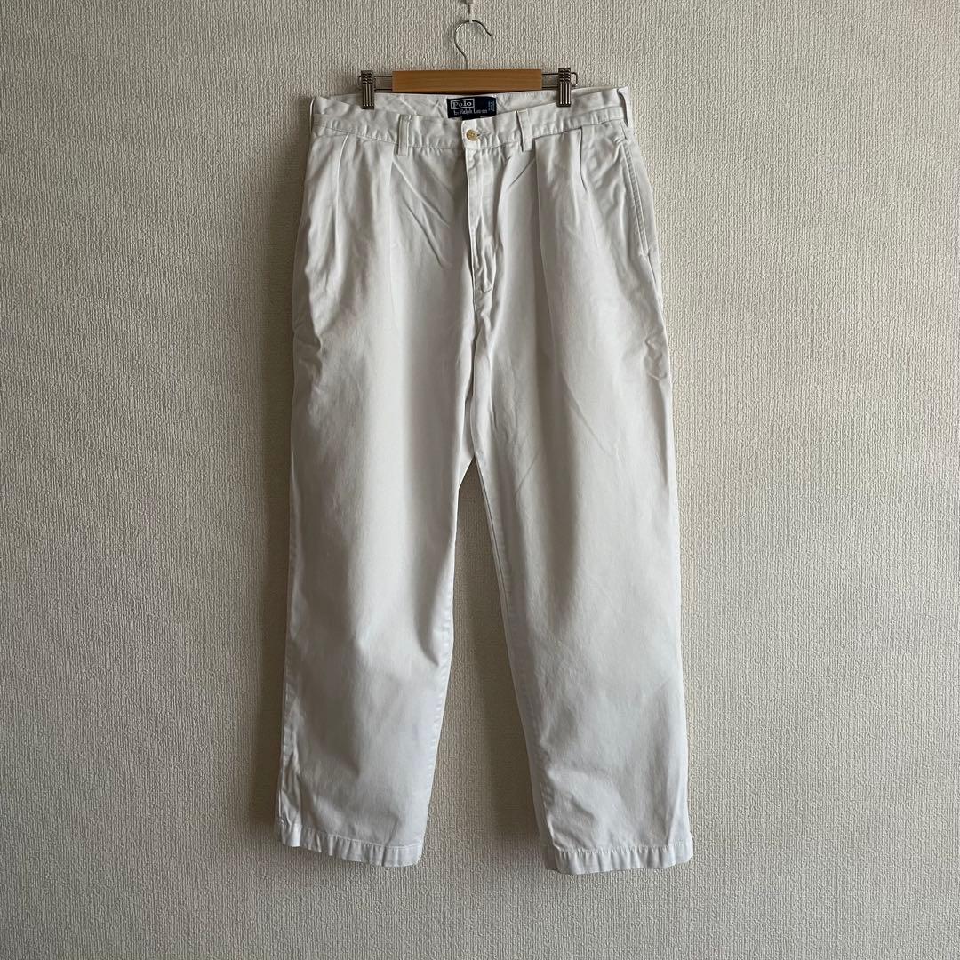 【美品】 ポロラルフローレン 2タック チノパン アンドリューパンツ 白