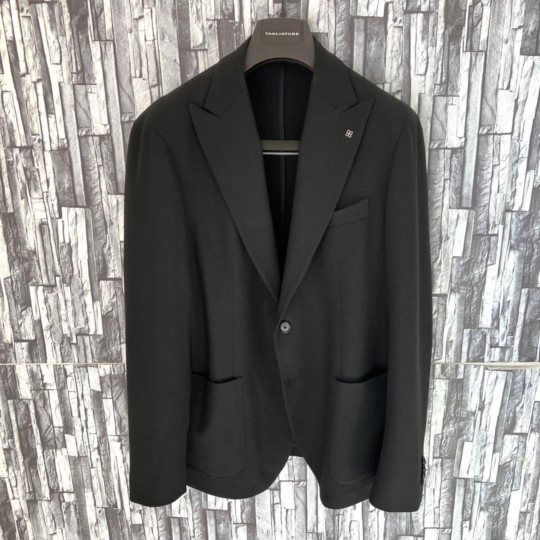 TAGLIATOREタリアトーレジャケット・DERRICK・黒ピークドラペル52