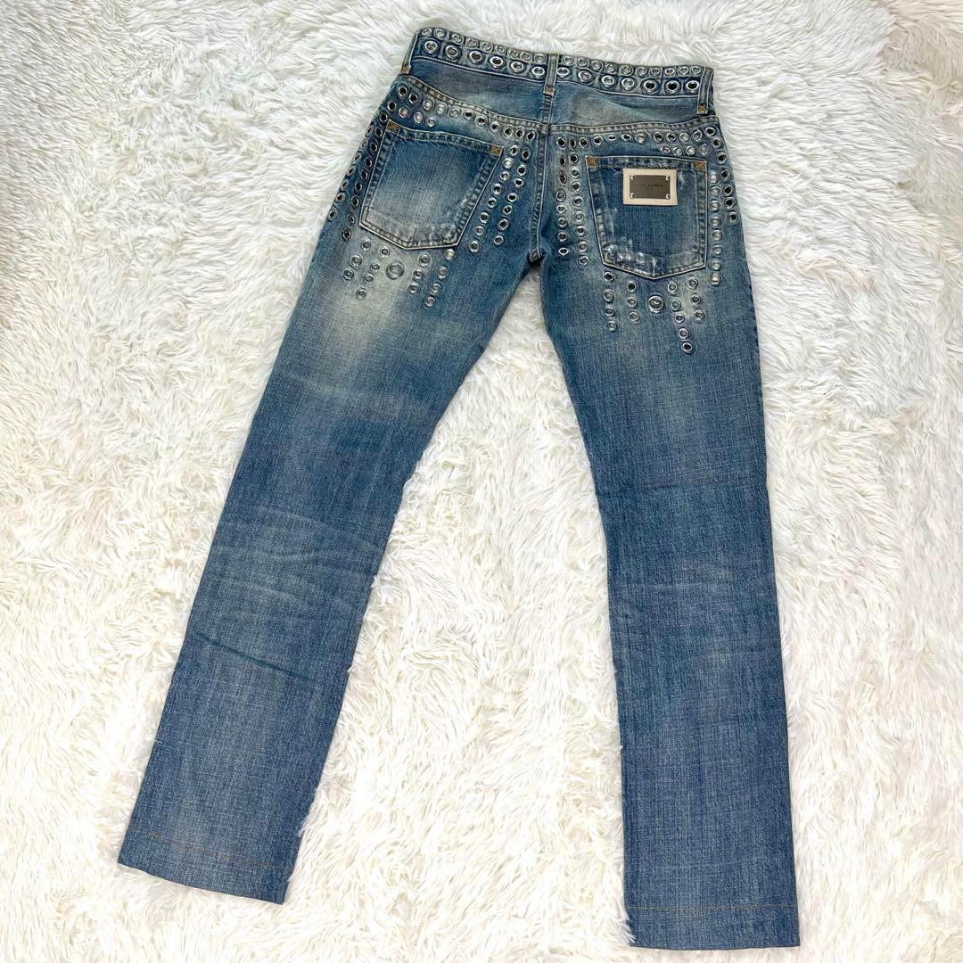 【名作】ドルチェアンドガッバーナ2006SSハトメスタッズ クラッシュデニム46