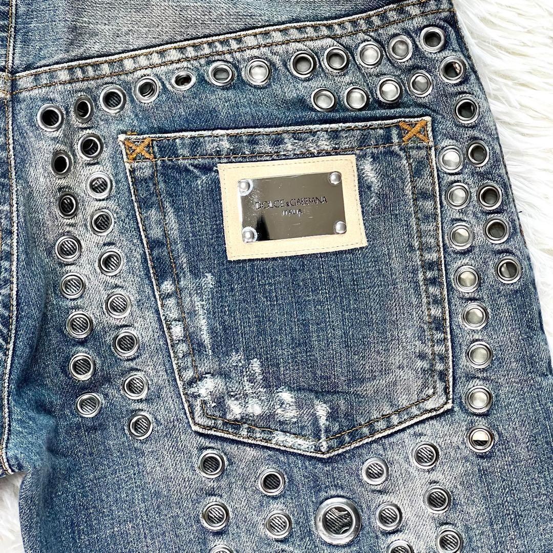 【名作】ドルチェアンドガッバーナ2006SSハトメスタッズ クラッシュデニム46