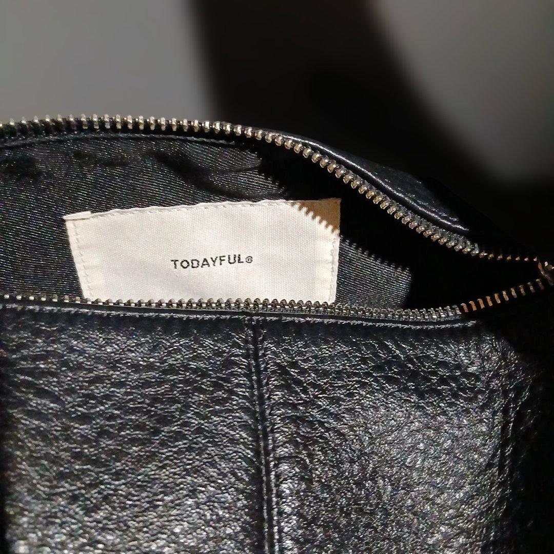 美品・todayful / Leather Wrap Bag ブラック