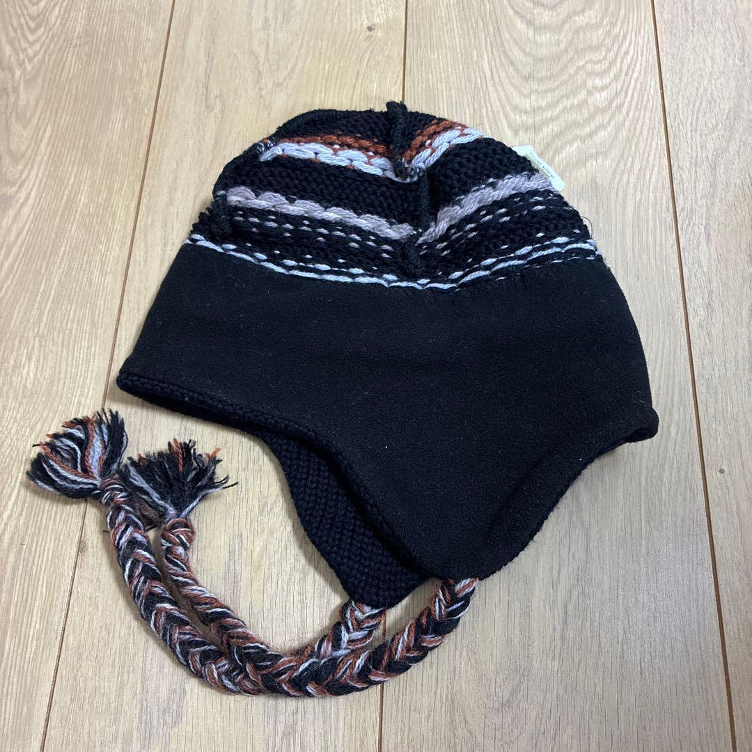 old stussy ステューシー ニット帽 ボンボン耳当て付き 金タグ