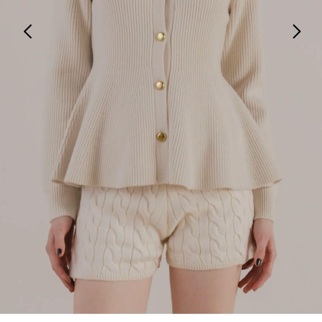 THETOE Leadenhall Pants ニットショートパンツ　ホワイト