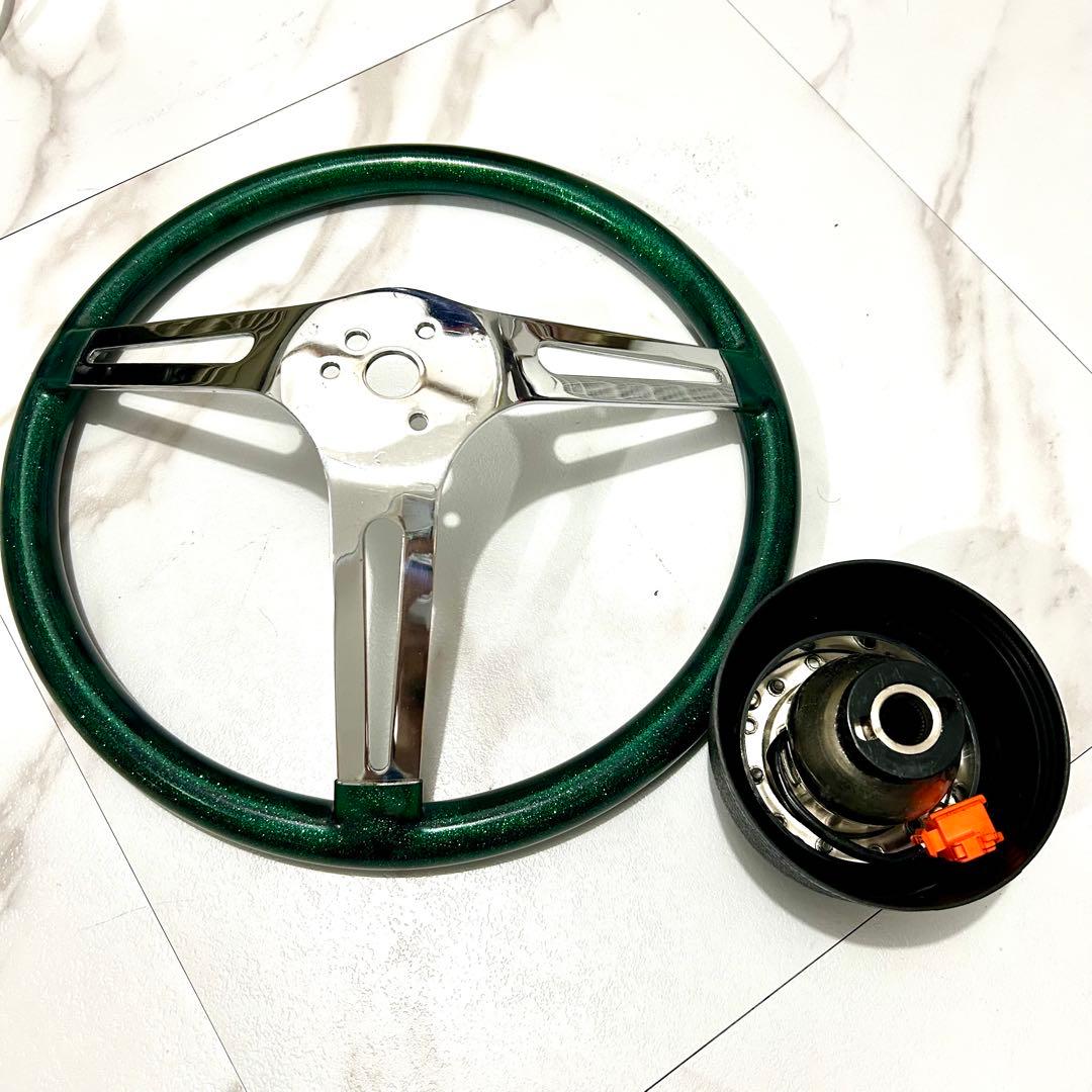 ムーンアイズ グリーン 33φステアリング 3本スポーク ボスアダプター キット