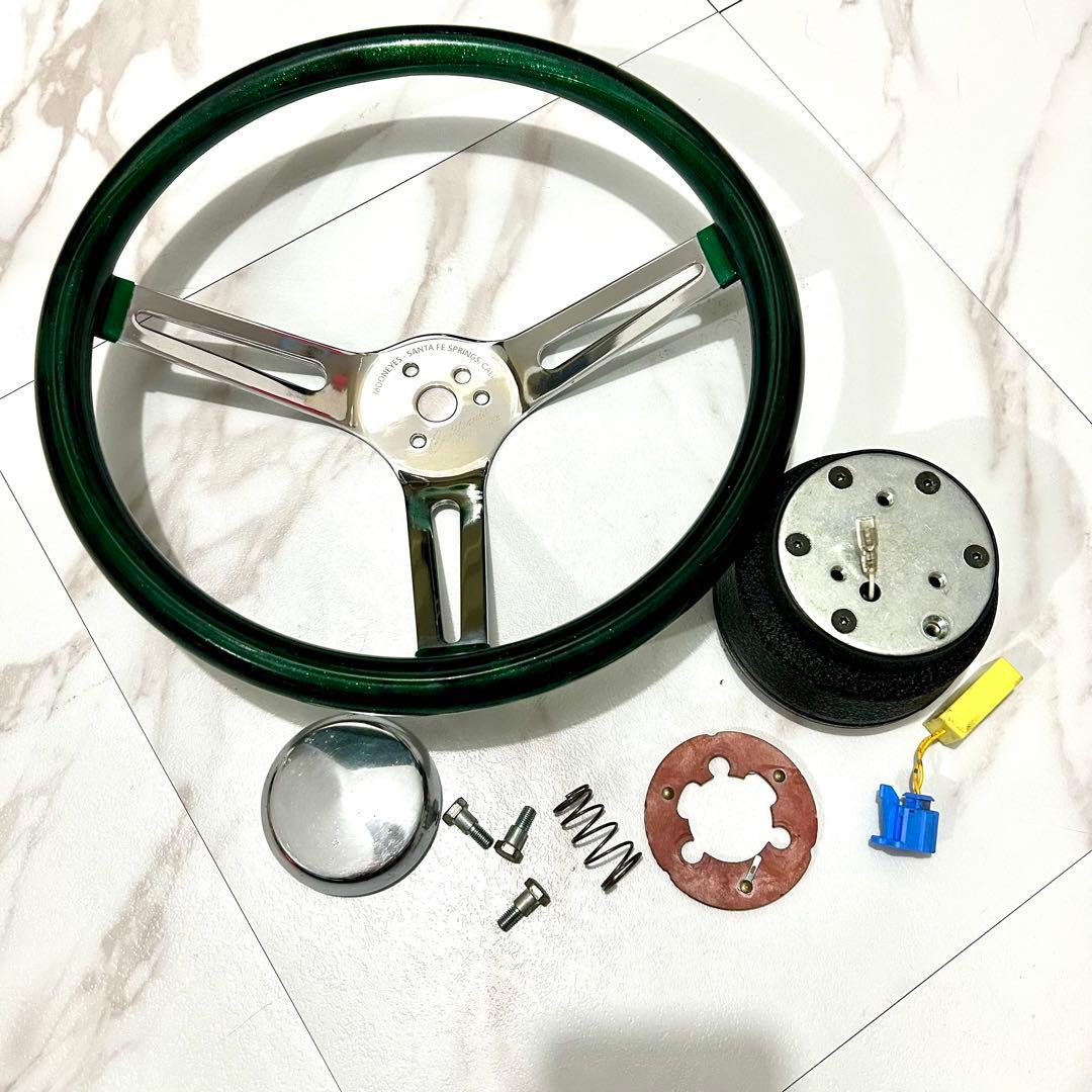 ムーンアイズ グリーン 33φステアリング 3本スポーク ボスアダプター キット