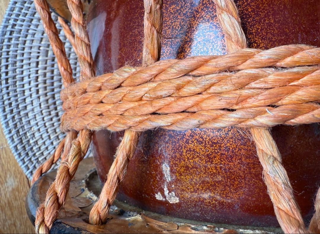 柚*な様 京都で購入　ヴィンテージの手作り　和太鼓 木製 ロープ編み