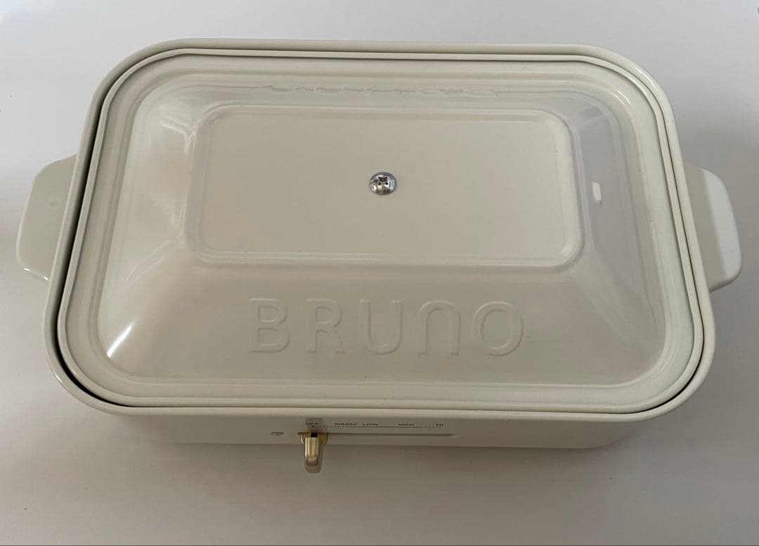 BRUNO コンパクトホットプレート ホワイト 【平面プレート&木ベラ未使用品】