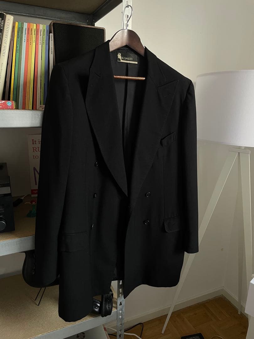 60s 70s 超希少 JIL SANDER ダブルジャケット　ブラック