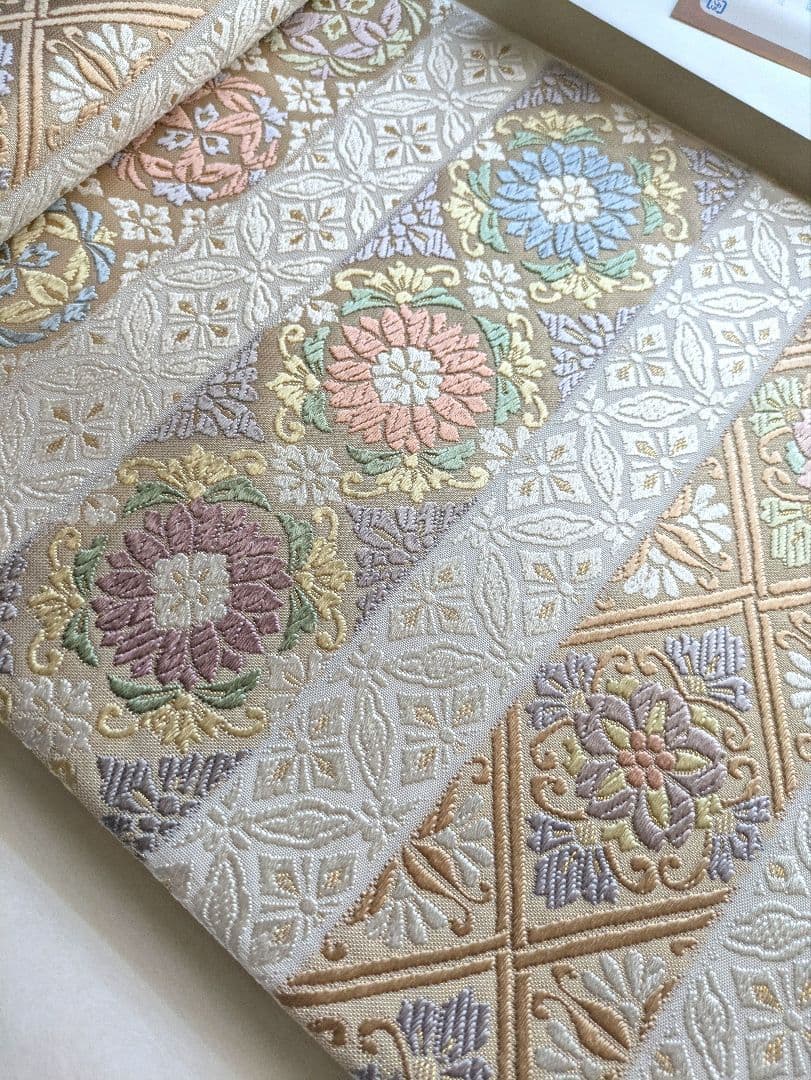 正絹西陣織名門丸勇謹製フォーマル七宝文様袋帯