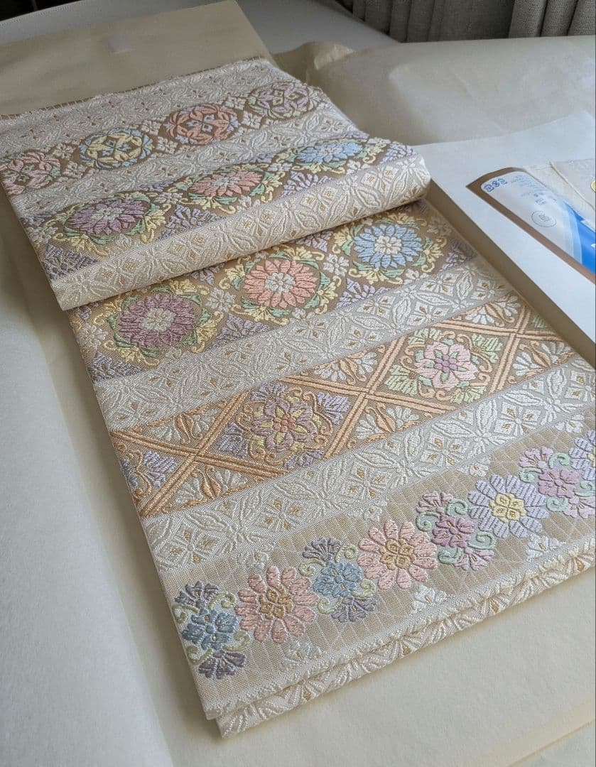 正絹西陣織名門丸勇謹製フォーマル七宝文様袋帯