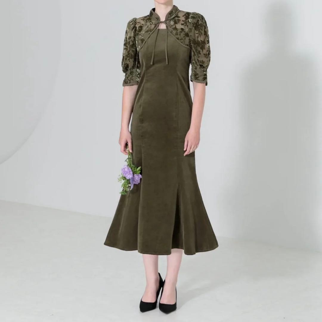 Na【Leja】花柄ボレロセットアップマーメイドワンピースドレス