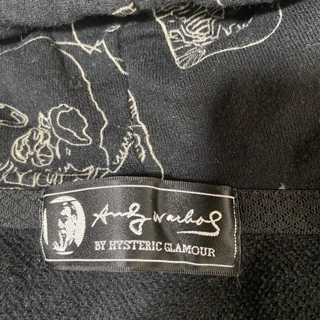 ヒステリックグラマー アンディーウォーホル SKULLパーカー　ブラック 黒