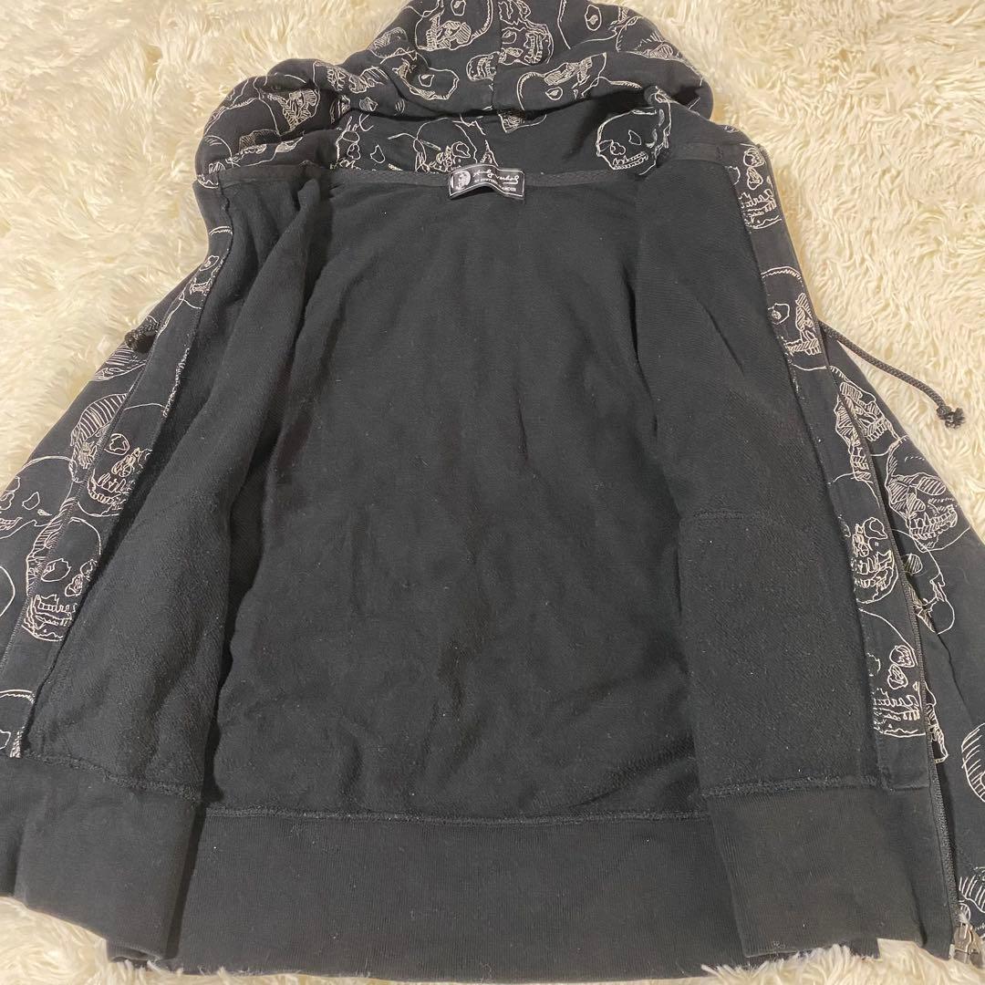 ヒステリックグラマー アンディーウォーホル SKULLパーカー　ブラック 黒