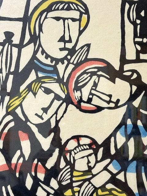 渡辺禎雄　版画　キリスト降誕　1992　額装