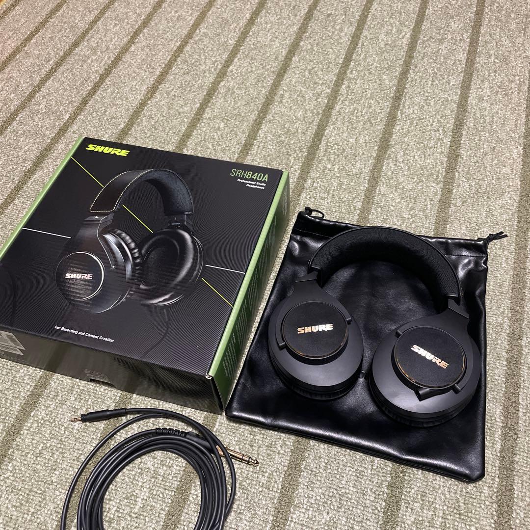 美品 Shure SRH840A モニターヘッドホン