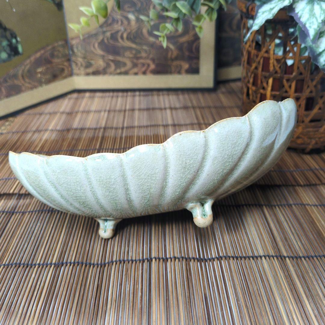 江戸期 尾張徳川家 御用窯 御深井焼 菊割向付皿　五客