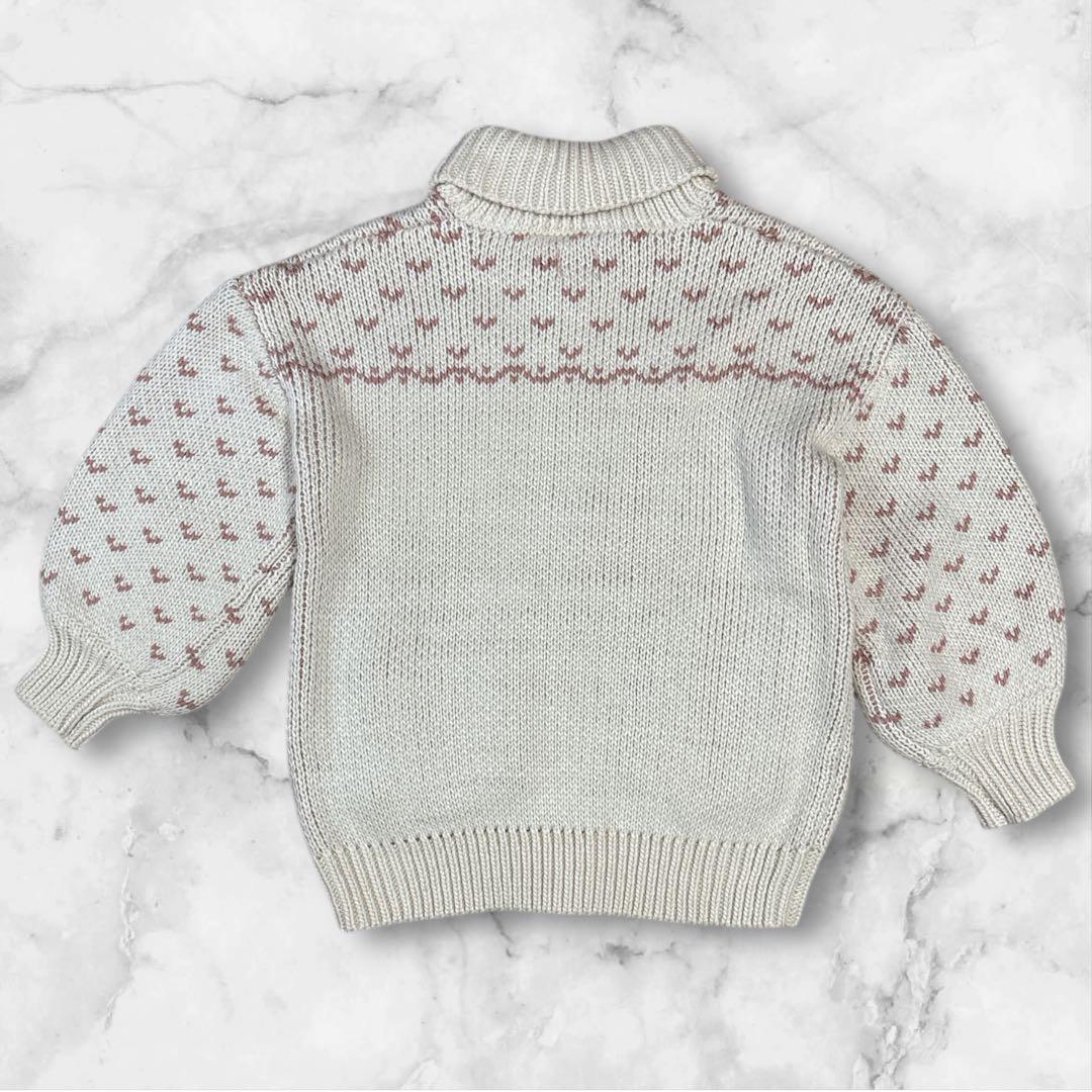 【美品】Y043 メリージェニー roseカウチンニット F ピンク ハート