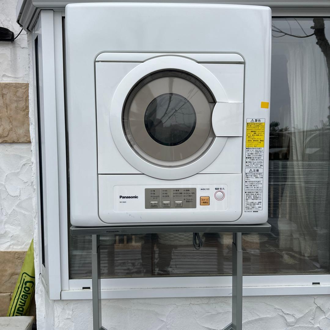 美品　パナソニック　衣類乾燥機　６ｋｇ　NH-D603-W　ユニット台　セット