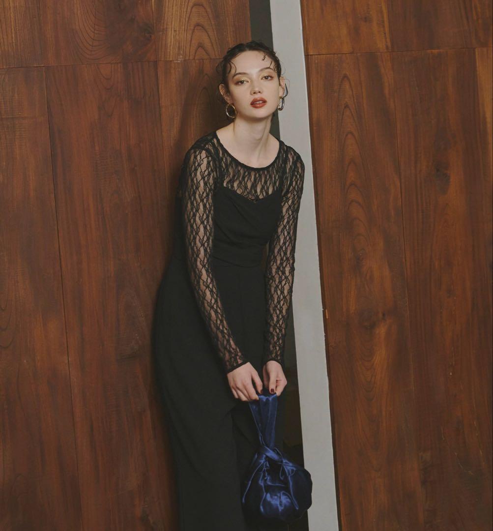 クロスオールインワンドレス / cross all in one dress 黒