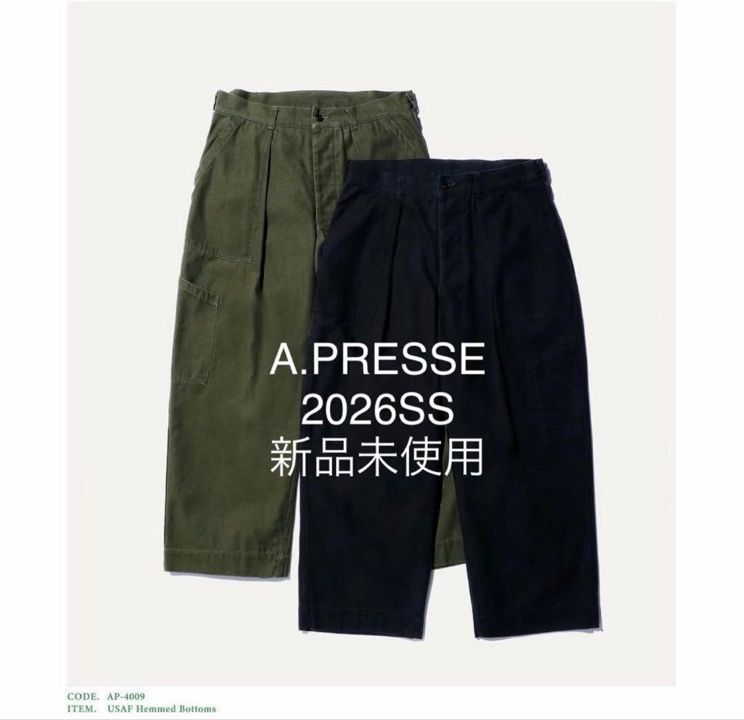 パンツ 26SS A.PRESSE USAF Hemmed Bottoms black