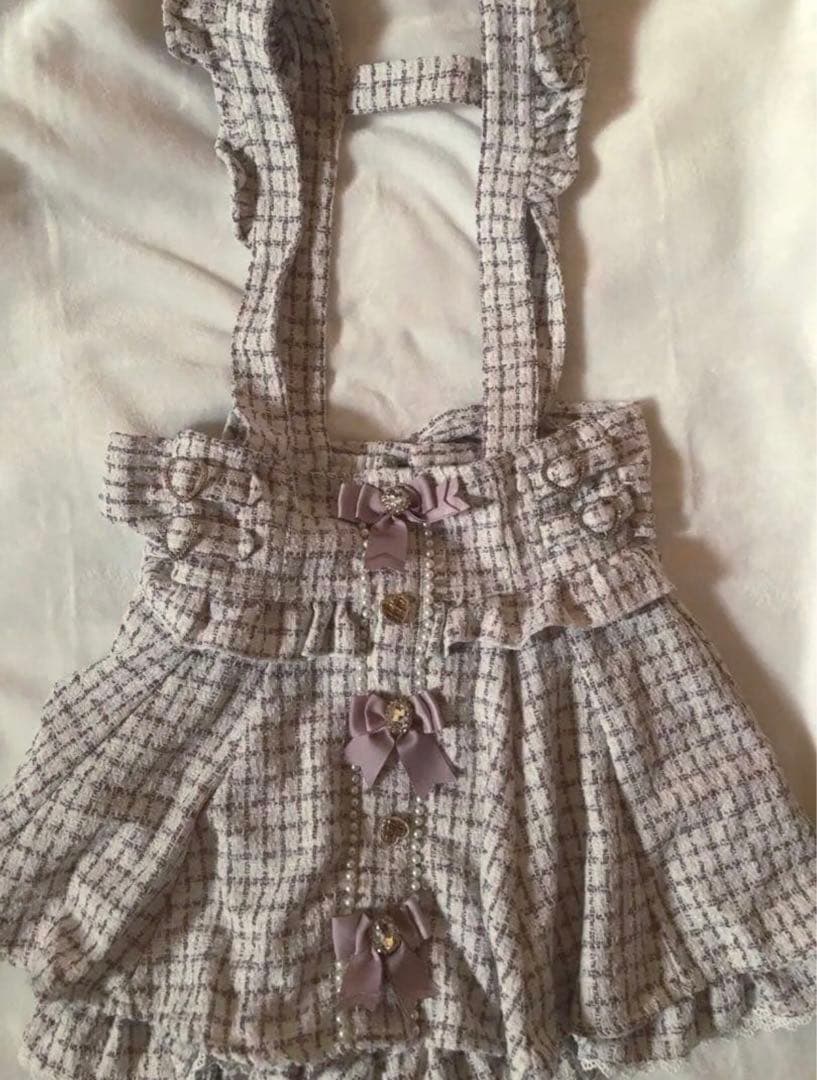 LIZLISA ツイードサスペンダー付きスカパン