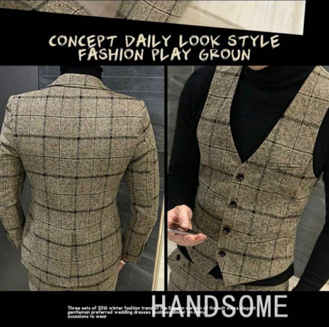 3ピーススーツ メンズスーツ（M，L,XL,3XL，4XL,5XLビジネススーツ