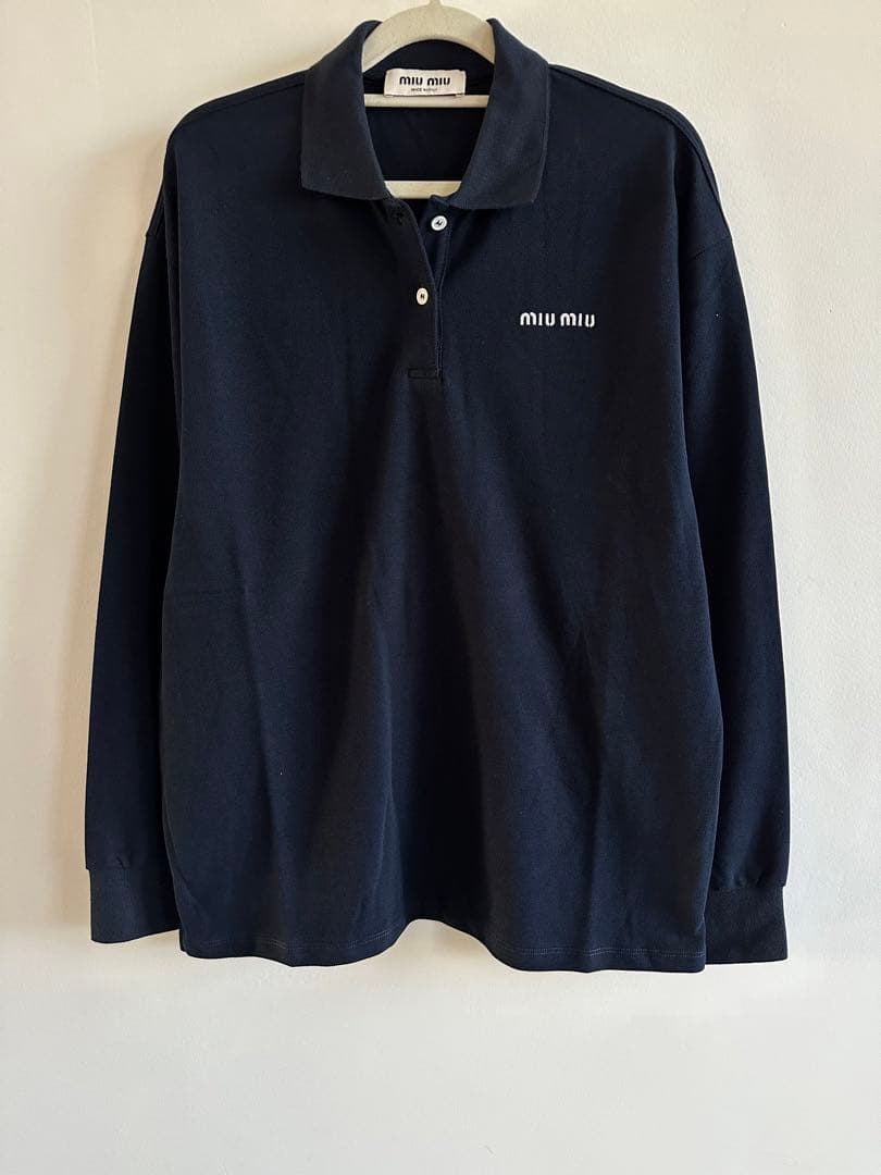 MIU MIU ネイビー ポロシャツ