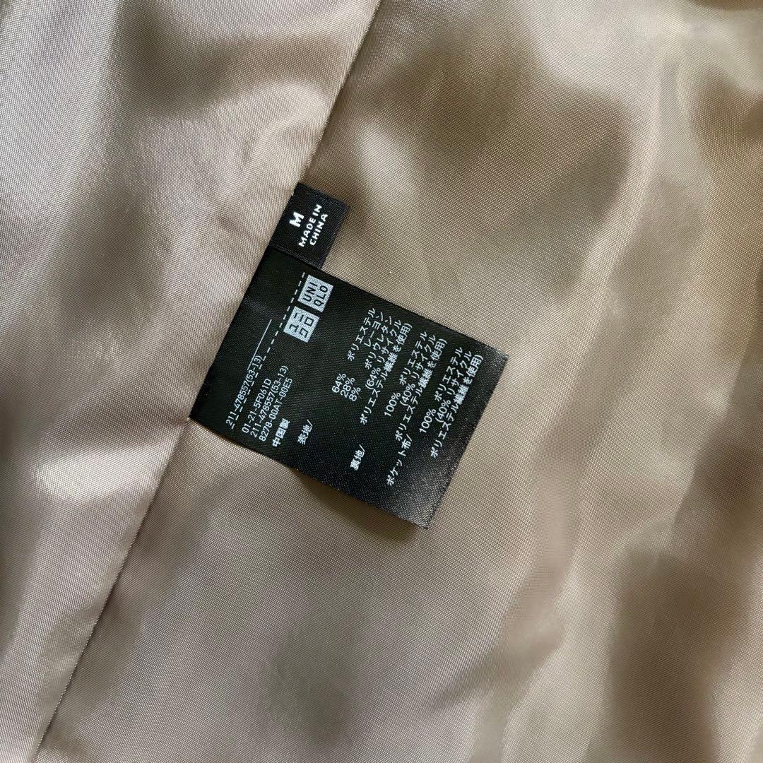 オンライン完売品 ユニクロ　ダブルジャケット 35 BROWN チェック　M